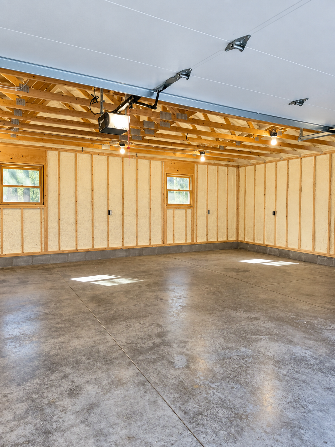 Existing garage interior being considered for spray foam insulation